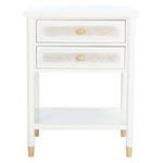 Safavieh Ahab 2 Drawer 1 Shelf Accent Table , ACC6606 - White / Gold
