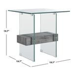 Safavieh Kayley Accent Table , ACC7001 - Glass/Black Oak Shelf