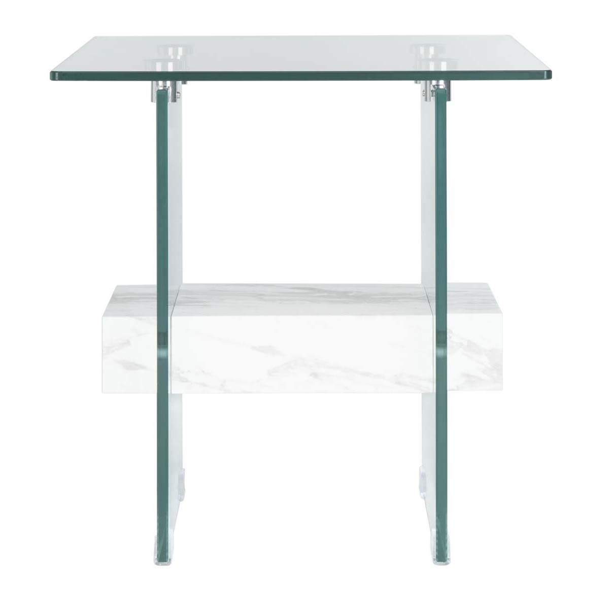 Safavieh Kayley Accent Table , ACC7001 - Glass/Faux White Marble Shelf