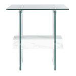 Safavieh Kayley Accent Table , ACC7001 - Glass/Faux White Marble Shelf