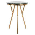 Safavieh Coletta Round Marble Accent Table , ACC7201 - Dark Green Marble/Brass