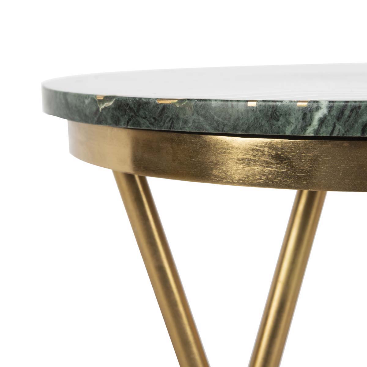 Safavieh Coletta Round Marble Accent Table , ACC7201 - Dark Green Marble/Brass
