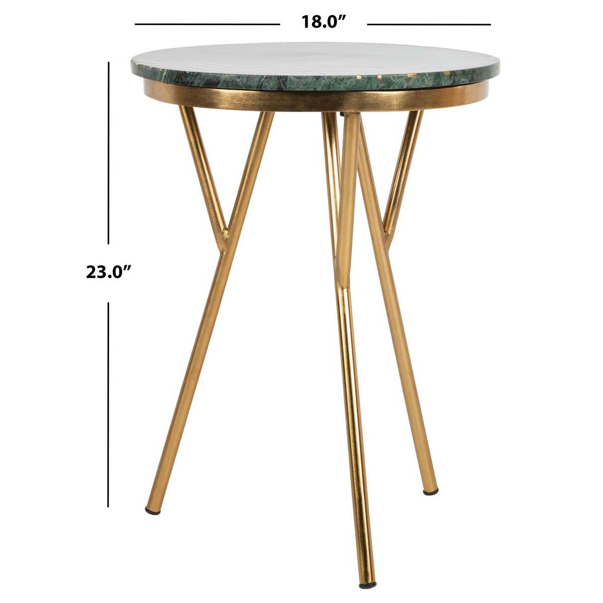 Safavieh Coletta Round Marble Accent Table , ACC7201 - Dark Green Marble/Brass
