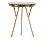 Safavieh Coletta Round Marble Accent Table , ACC7201 - Dark Green Marble/Brass