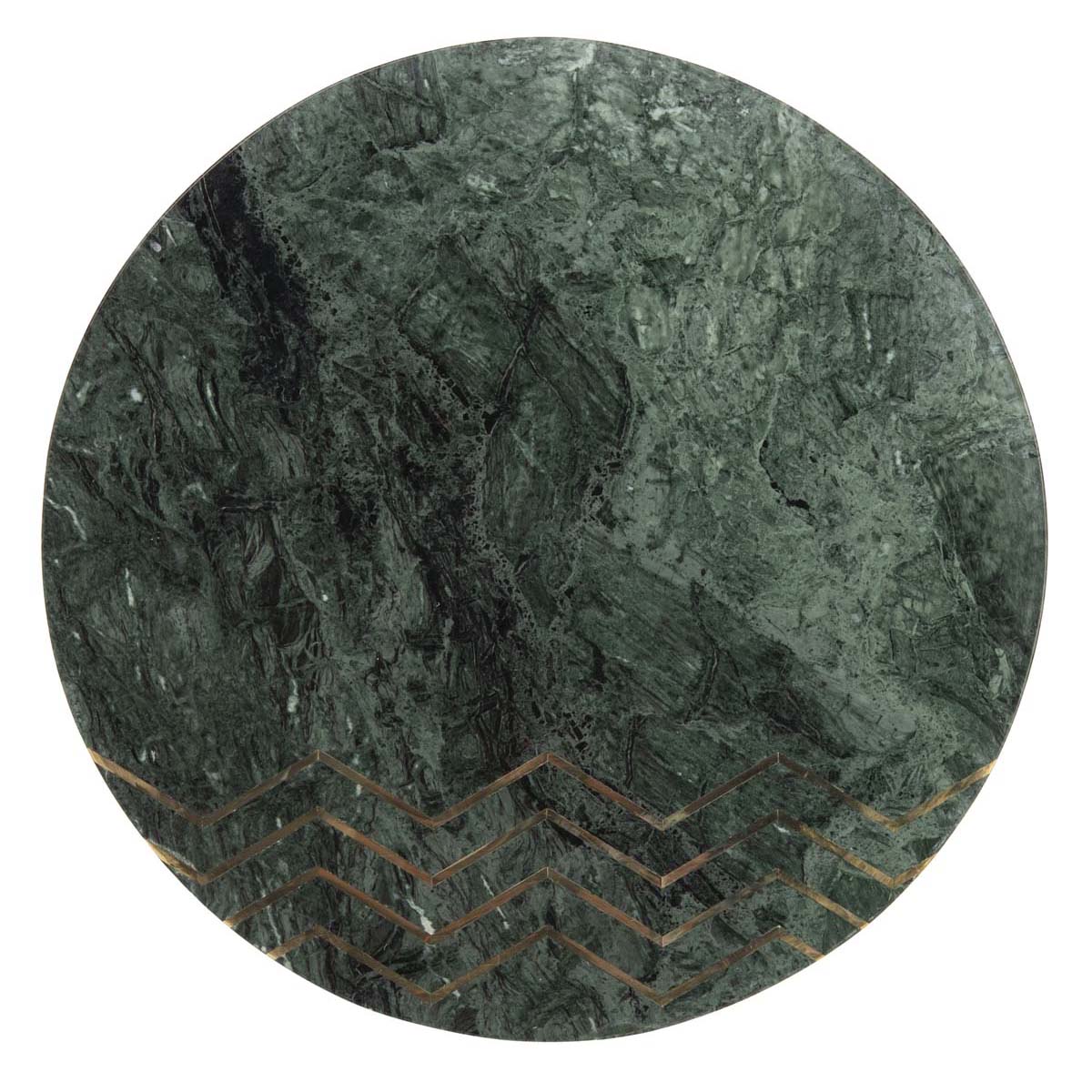 Safavieh Coletta Round Marble Accent Table , ACC7201 - Dark Green Marble/Brass