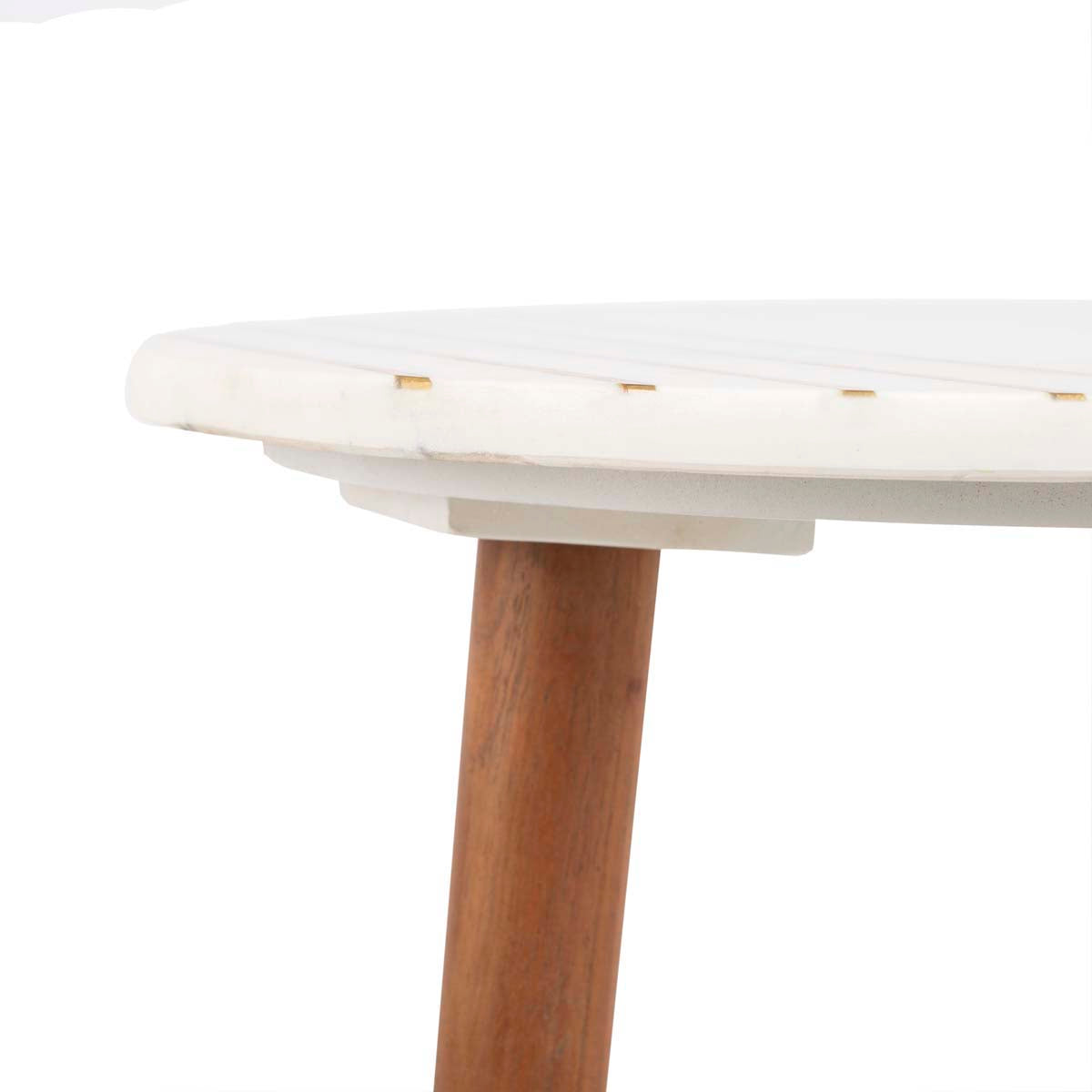 Safavieh Valerie Round Marble Accent Table , ACC7202 - White Marble/Brass