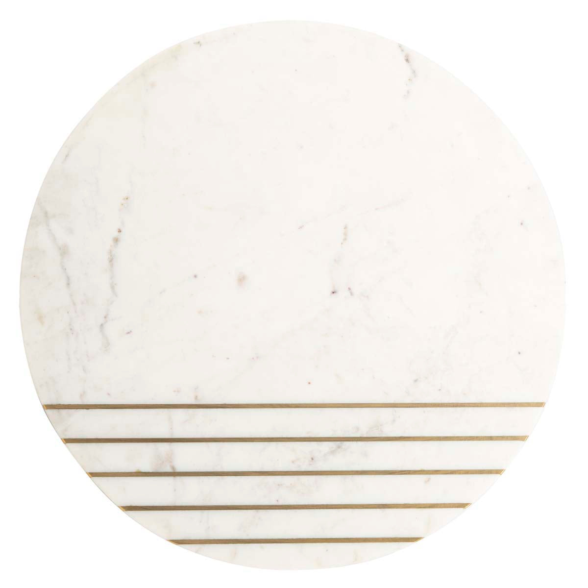 Safavieh Valerie Round Marble Accent Table , ACC7202 - White Marble/Brass