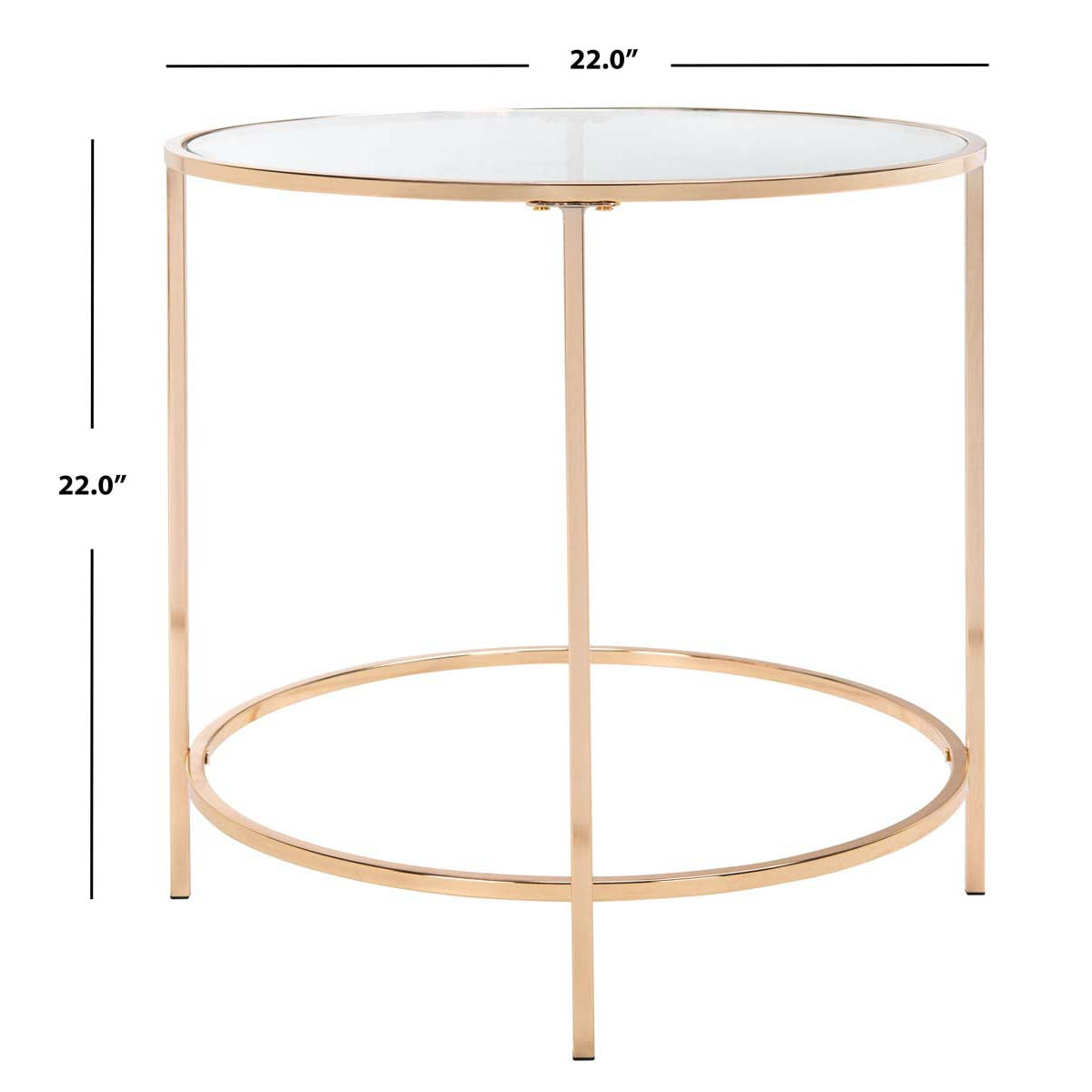 Safavieh Kolby Round Glass Side Table , ACC8004 - Polished Gold