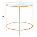 Safavieh Kolby Round Glass Side Table , ACC8004 - Polished Gold