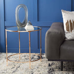 Safavieh Kolby Round Glass Side Table , ACC8004 - Polished Gold