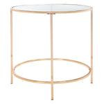 Safavieh Kolby Round Glass Side Table , ACC8004 - Polished Gold