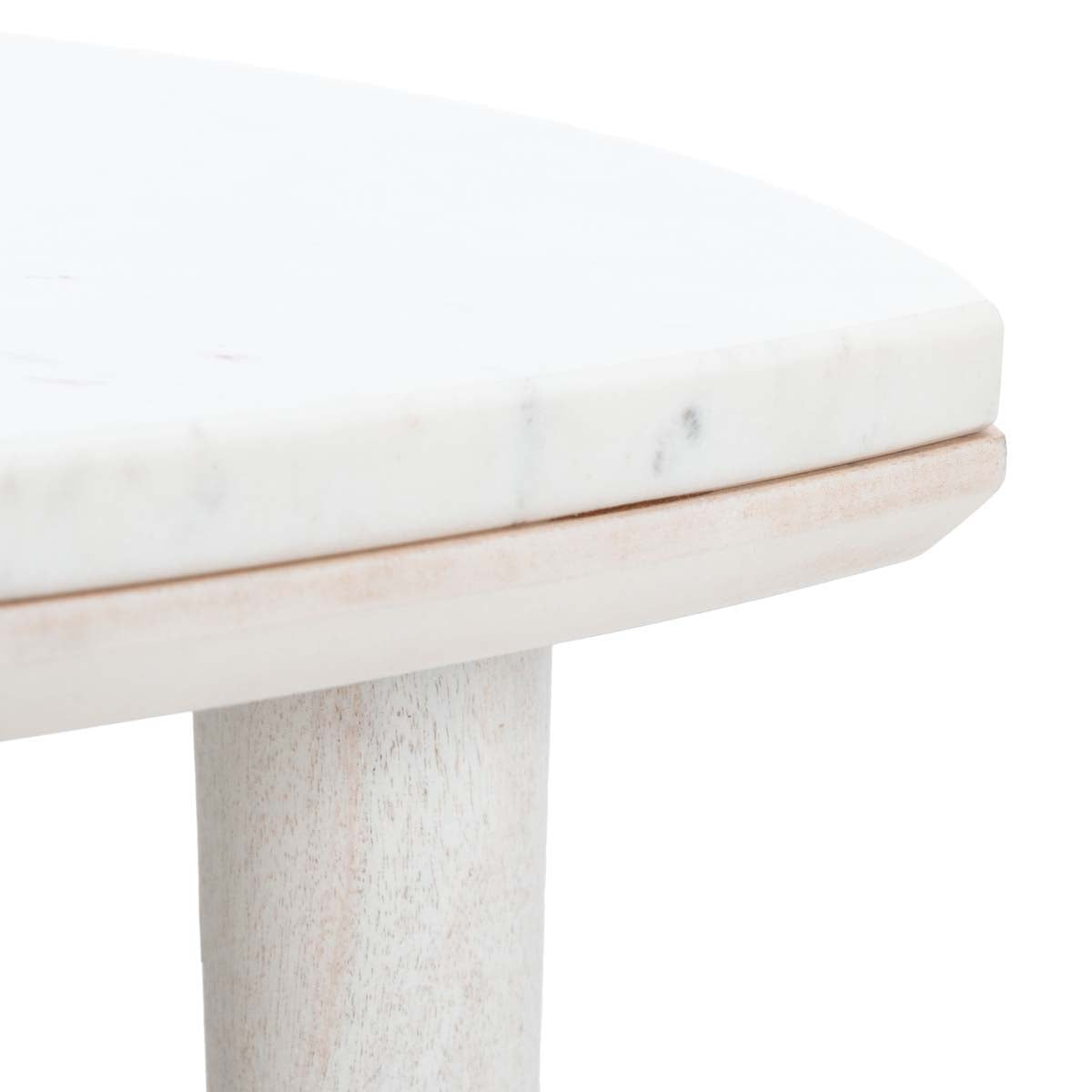 Safavieh Lara Marble Side Table , ACC9000 - White Washed / White