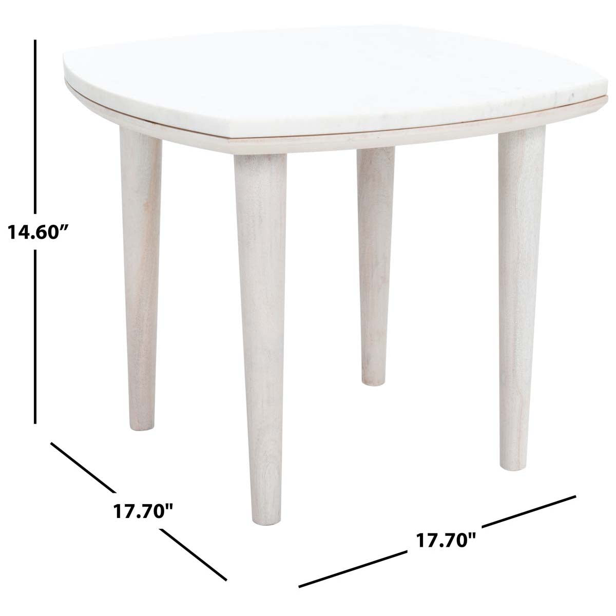 Safavieh Lara Marble Side Table , ACC9000 - White Washed / White