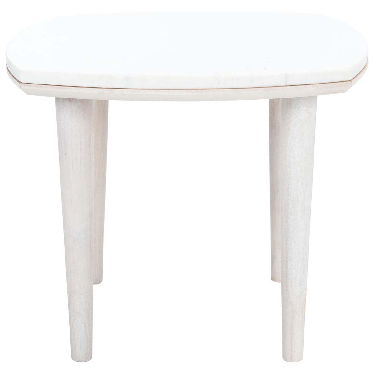 Safavieh Lara Marble Side Table , ACC9000 - White Washed / White