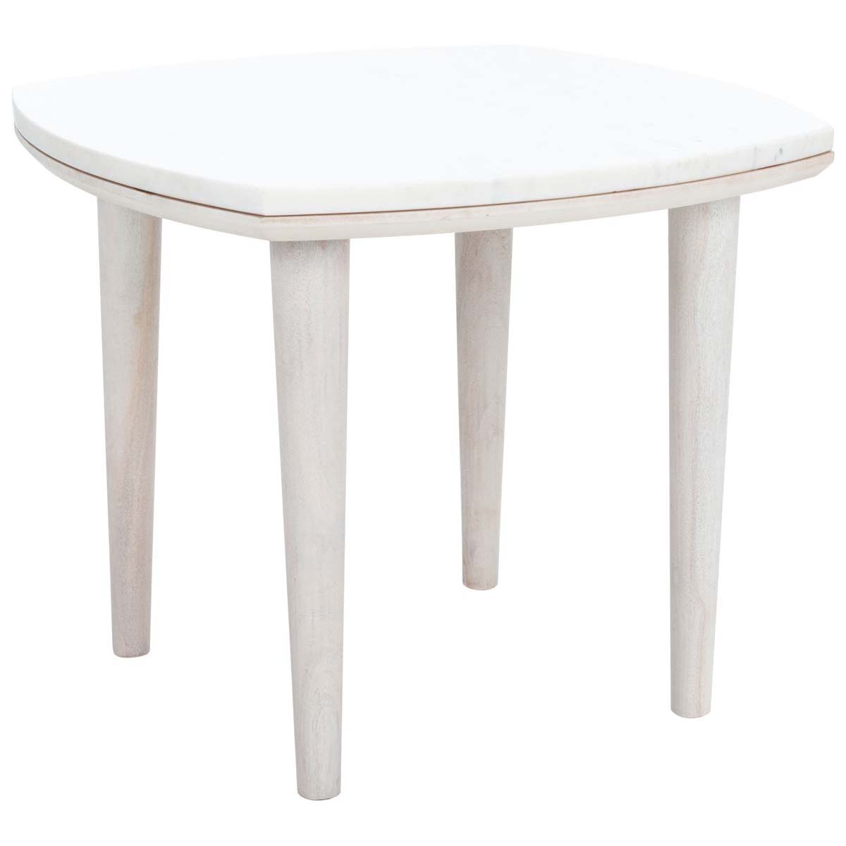 Safavieh Lara Marble Side Table , ACC9000 - White Washed / White