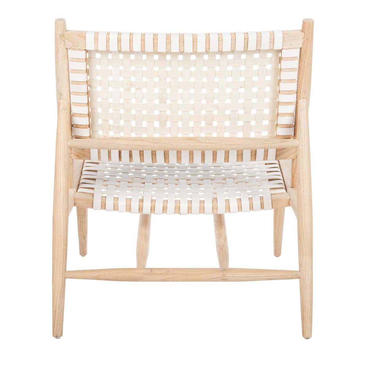 Safavieh Soleil Leather Woven Accent Chair , ACH1001 - White Leather/Natural