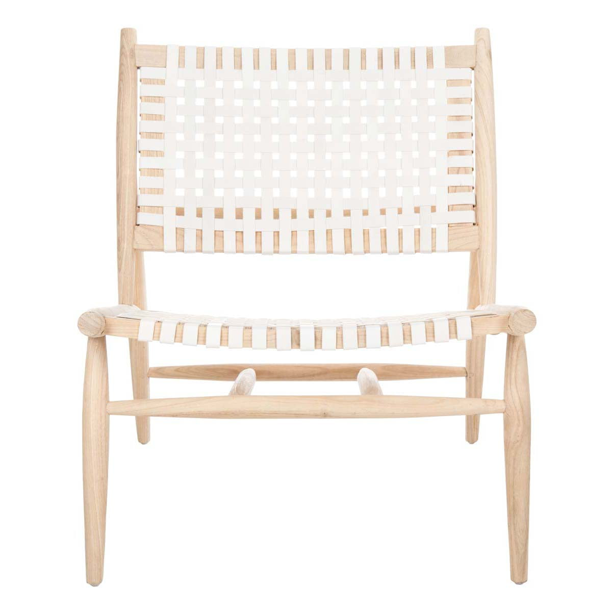 Safavieh Soleil Leather Woven Accent Chair , ACH1001 - White Leather/Natural
