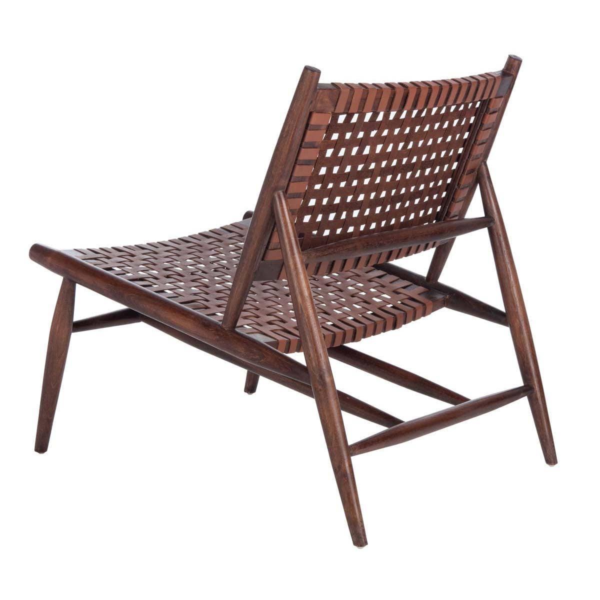 Safavieh Soleil Leather Woven Accent Chair , ACH1001 - Cognac Leather/Brown