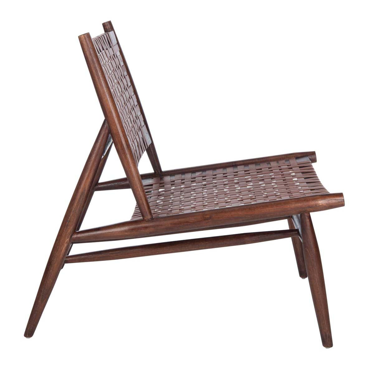 Safavieh Soleil Leather Woven Accent Chair , ACH1001 - Cognac Leather/Brown