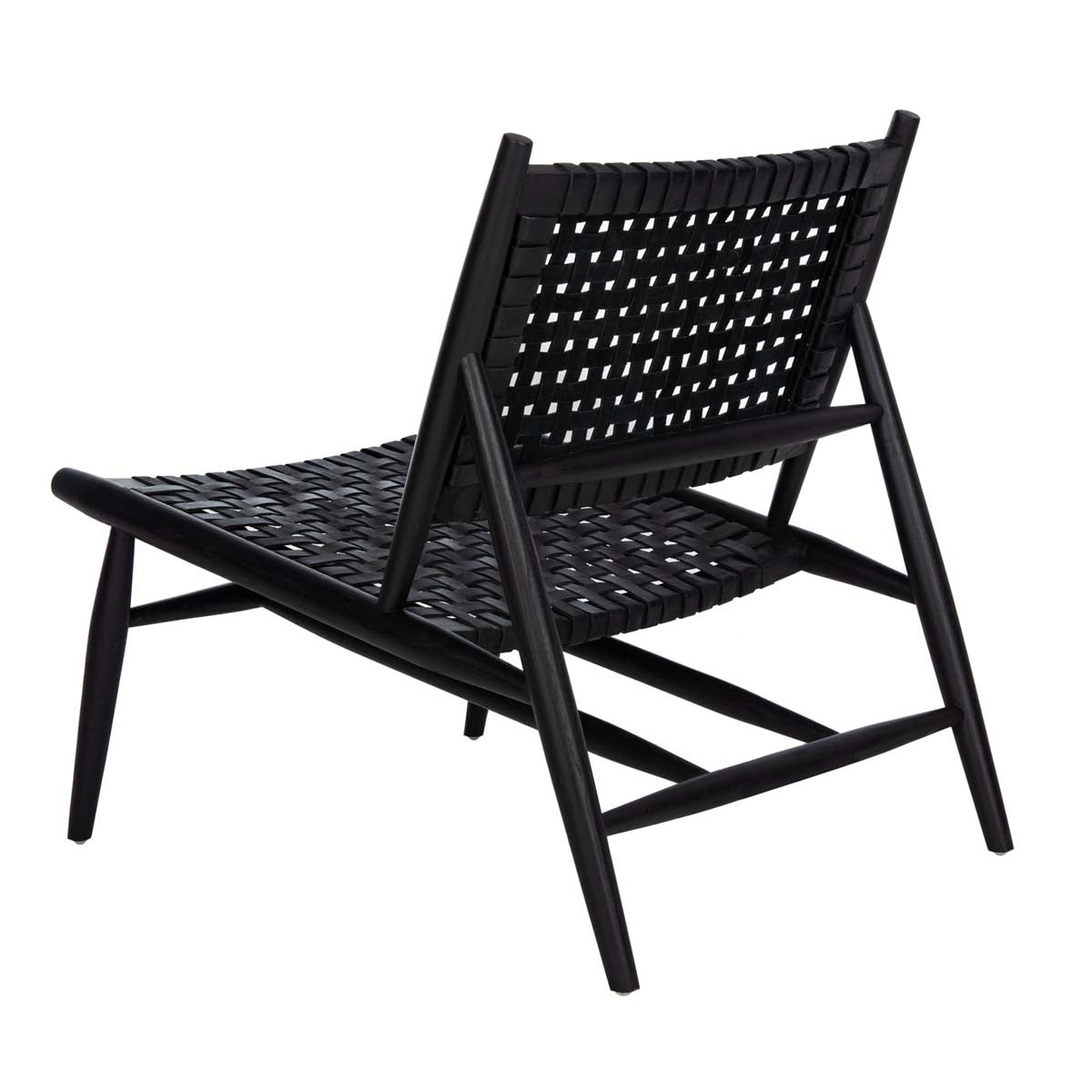 Safavieh Soleil Leather Woven Accent Chair , ACH1001 - Black Leather/Black