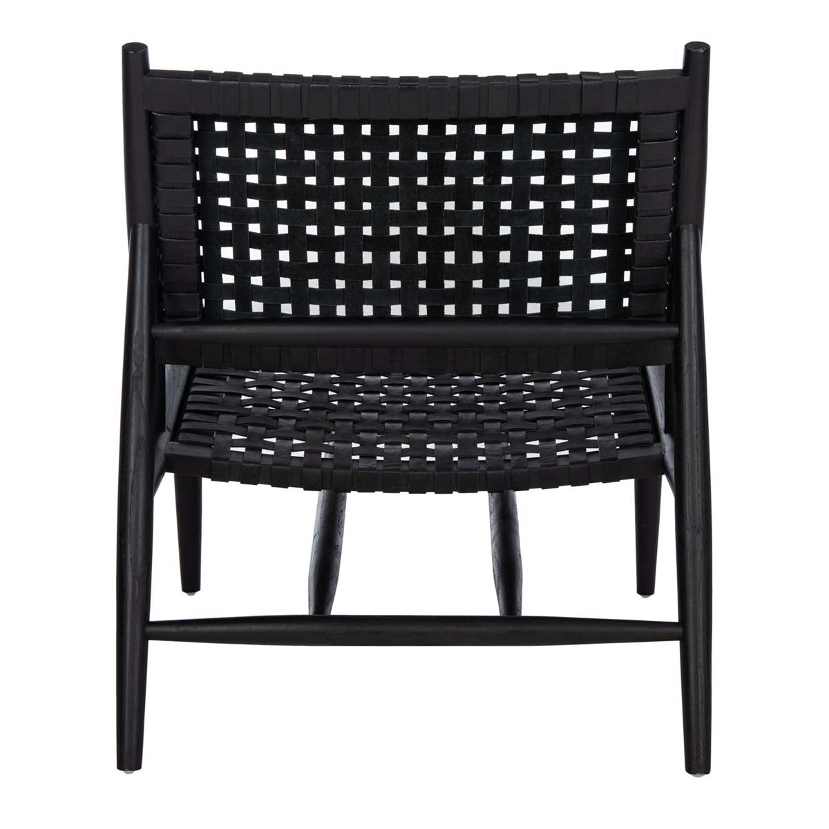 Safavieh Soleil Leather Woven Accent Chair , ACH1001 - Black Leather/Black