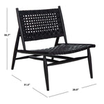 Safavieh Soleil Leather Woven Accent Chair , ACH1001 - Black Leather/Black