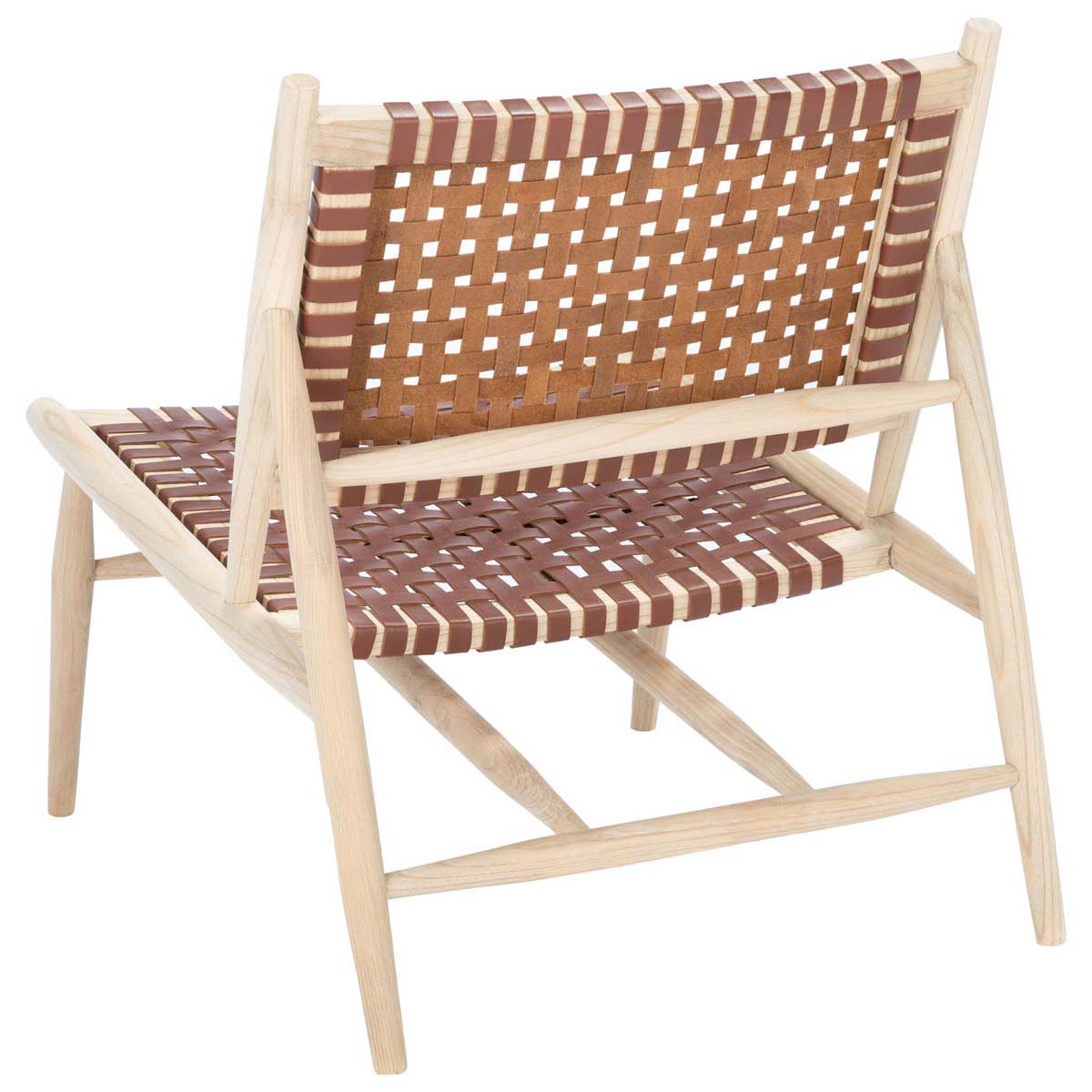 Safavieh Soleil Leather Woven Accent Chair , ACH1001 - Cognac / Natural