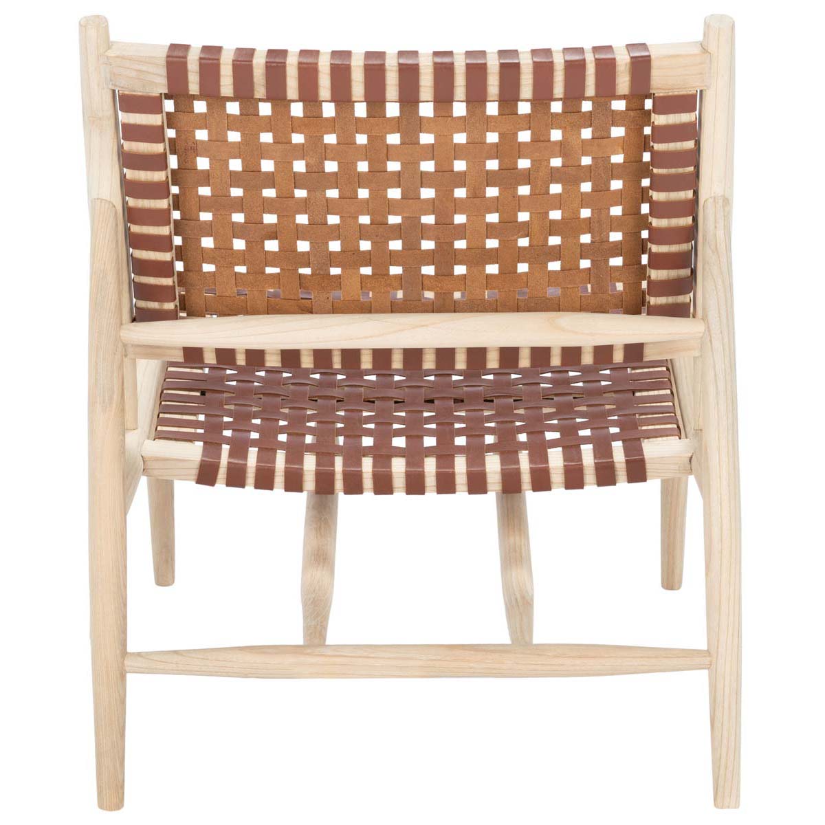 Safavieh Soleil Leather Woven Accent Chair , ACH1001 - Cognac / Natural