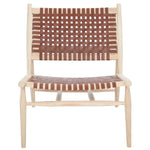 Safavieh Soleil Leather Woven Accent Chair , ACH1001 - Cognac / Natural