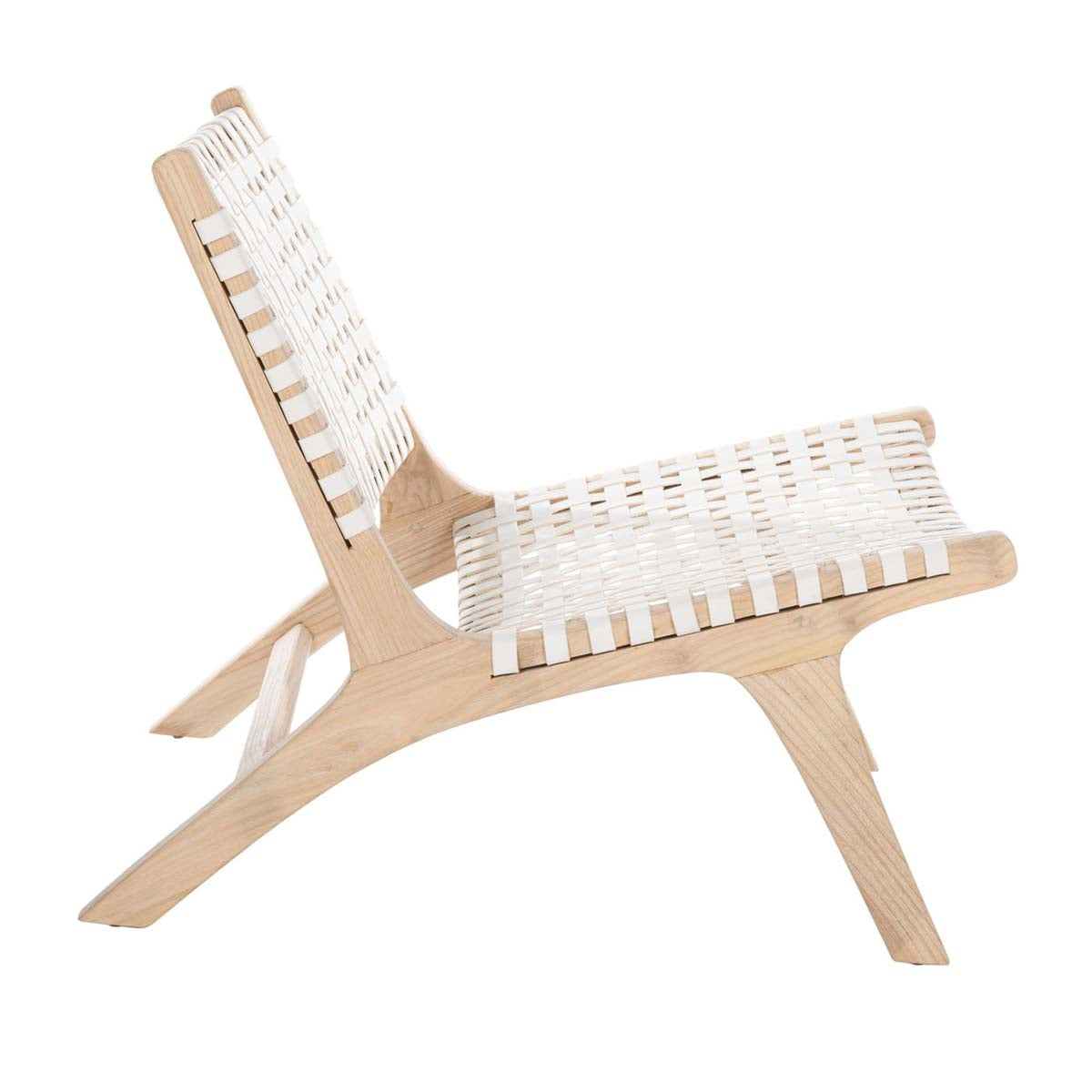 Safavieh Luna Leather Woven Accent Chair , ACH1002 - White Leather/Natural