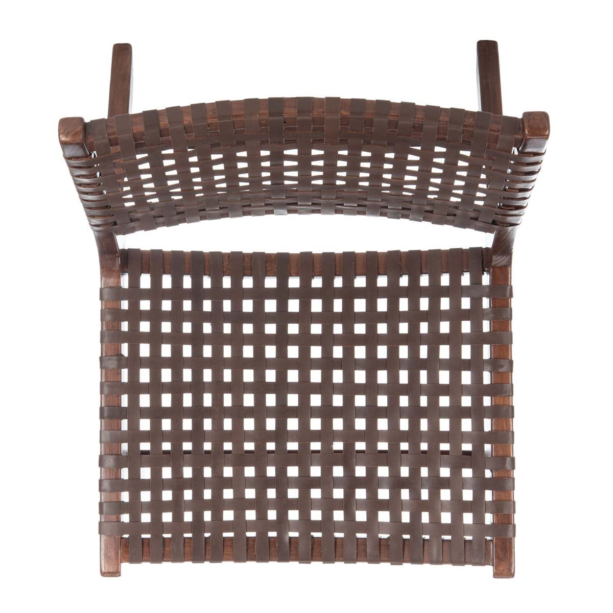 Safavieh Luna Leather Woven Accent Chair , ACH1002 - Brown Leather/Brown