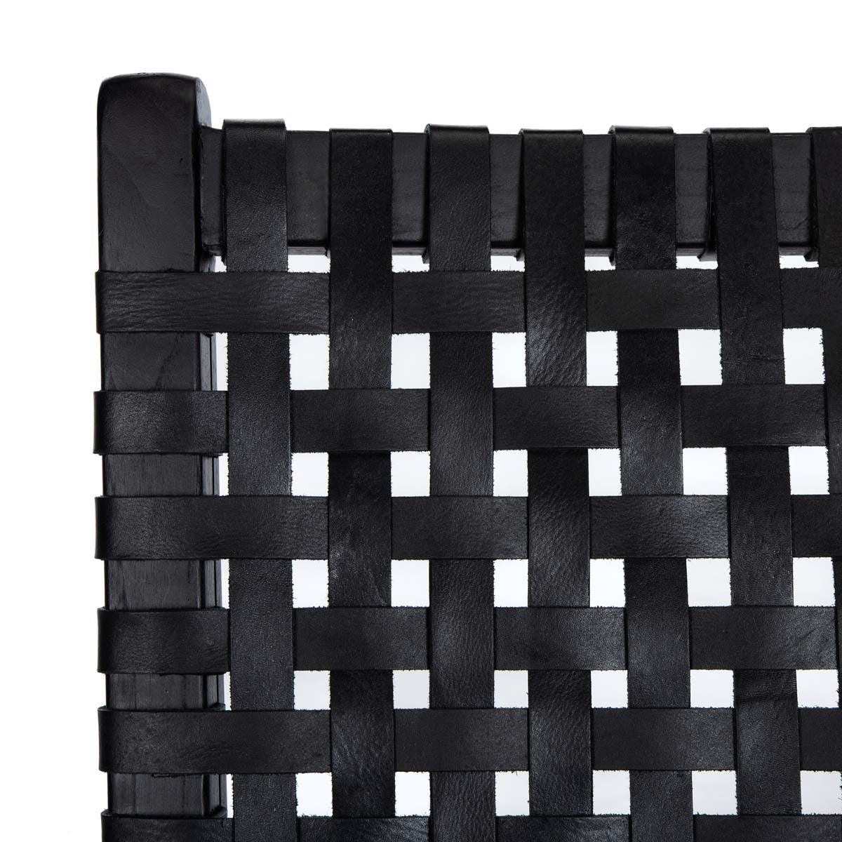 Safavieh Luna Leather Woven Accent Chair , ACH1002 - Black Leather/Black