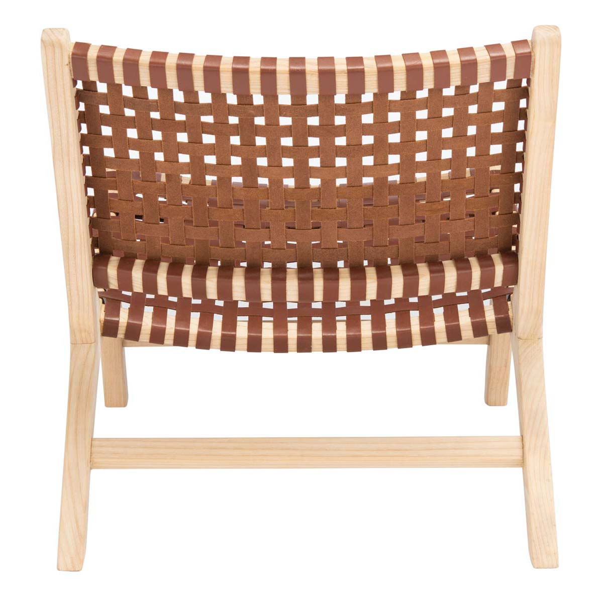 Safavieh Luna Leather Woven Accent Chair , ACH1002 - Cognac / Natural