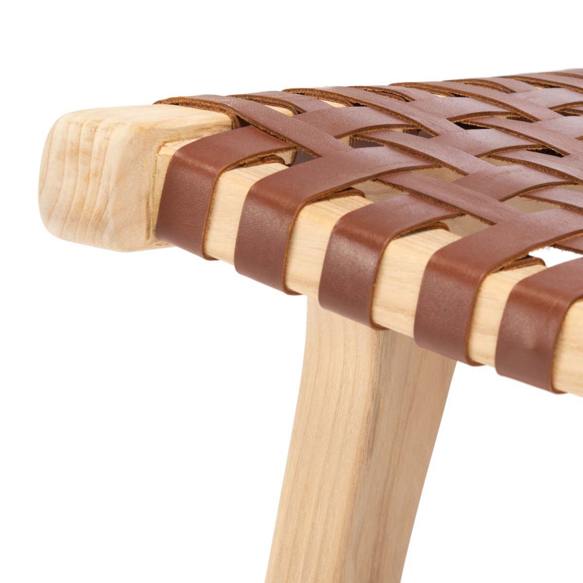 Safavieh Luna Leather Woven Accent Chair , ACH1002 - Cognac / Natural