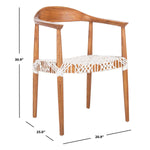 Safavieh Juneau Leather Woven Accent Chair , ACH1003 - Natural Mindi Wood/White Leather