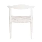 Safavieh Juneau Leather Woven Accent Chair , ACH1003 - White Mindi Wood/White Leather