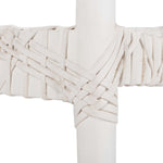 Safavieh Juneau Leather Woven Accent Chair , ACH1003 - White Mindi Wood/White Leather