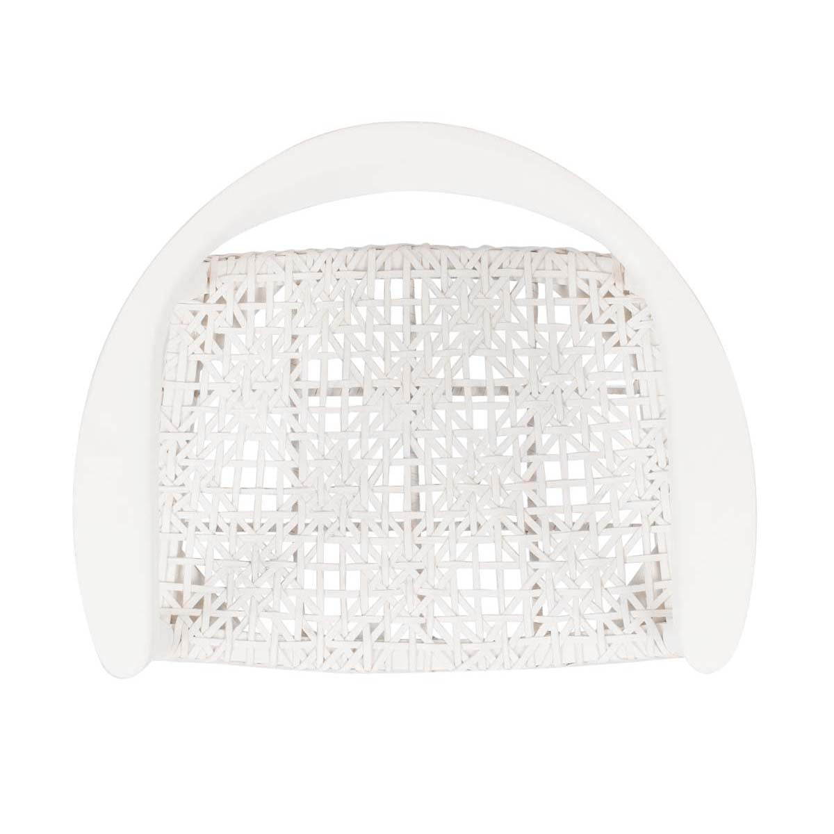 Safavieh Juneau Leather Woven Accent Chair , ACH1003 - White Mindi Wood/White Leather