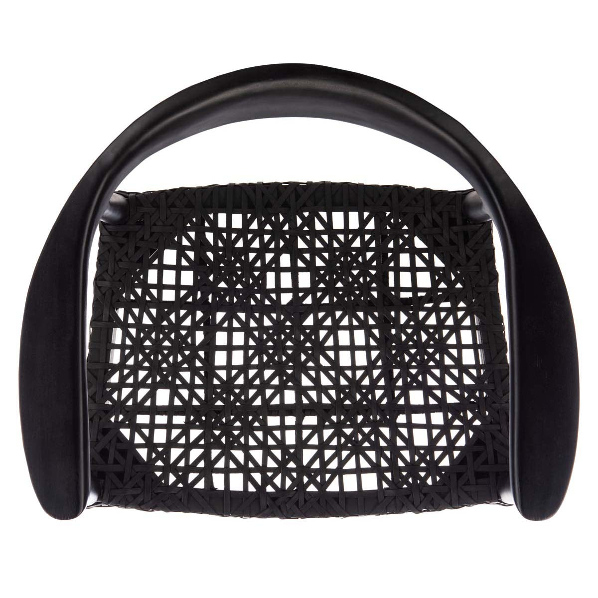 Safavieh Juneau Leather Woven Accent Chair , ACH1003 - Black Mindi Wood/Black Leather