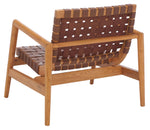 Safavieh Bellona Leather Woven Accent Chair , ACH1004 - Cognac / Natural