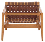 Safavieh Bellona Leather Woven Accent Chair , ACH1004 - Cognac / Natural