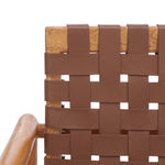Safavieh Bellona Leather Woven Accent Chair , ACH1004 - Cognac / Natural