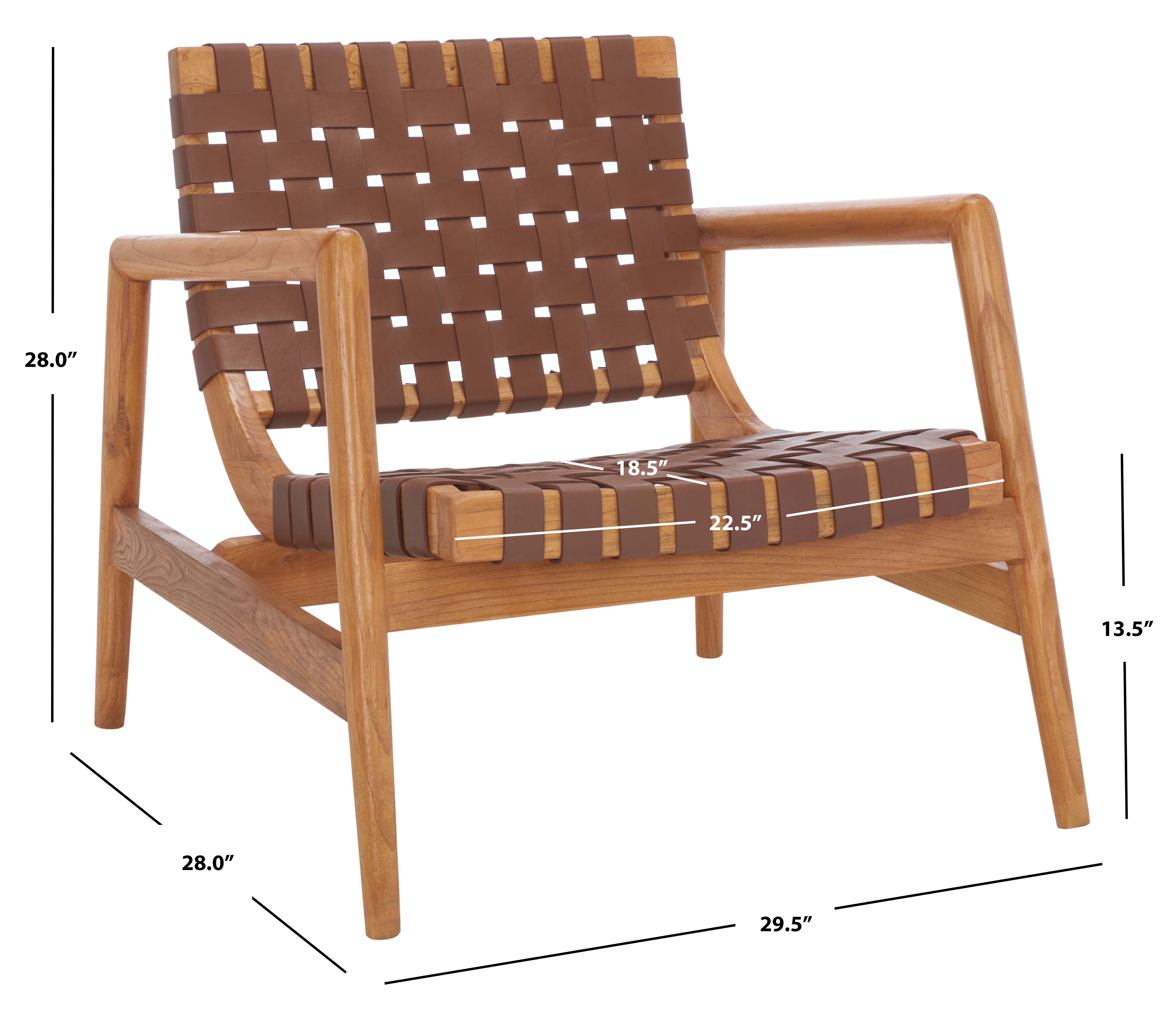 Safavieh Bellona Leather Woven Accent Chair , ACH1004 - Cognac / Natural