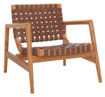 Safavieh Bellona Leather Woven Accent Chair , ACH1004 - Cognac / Natural