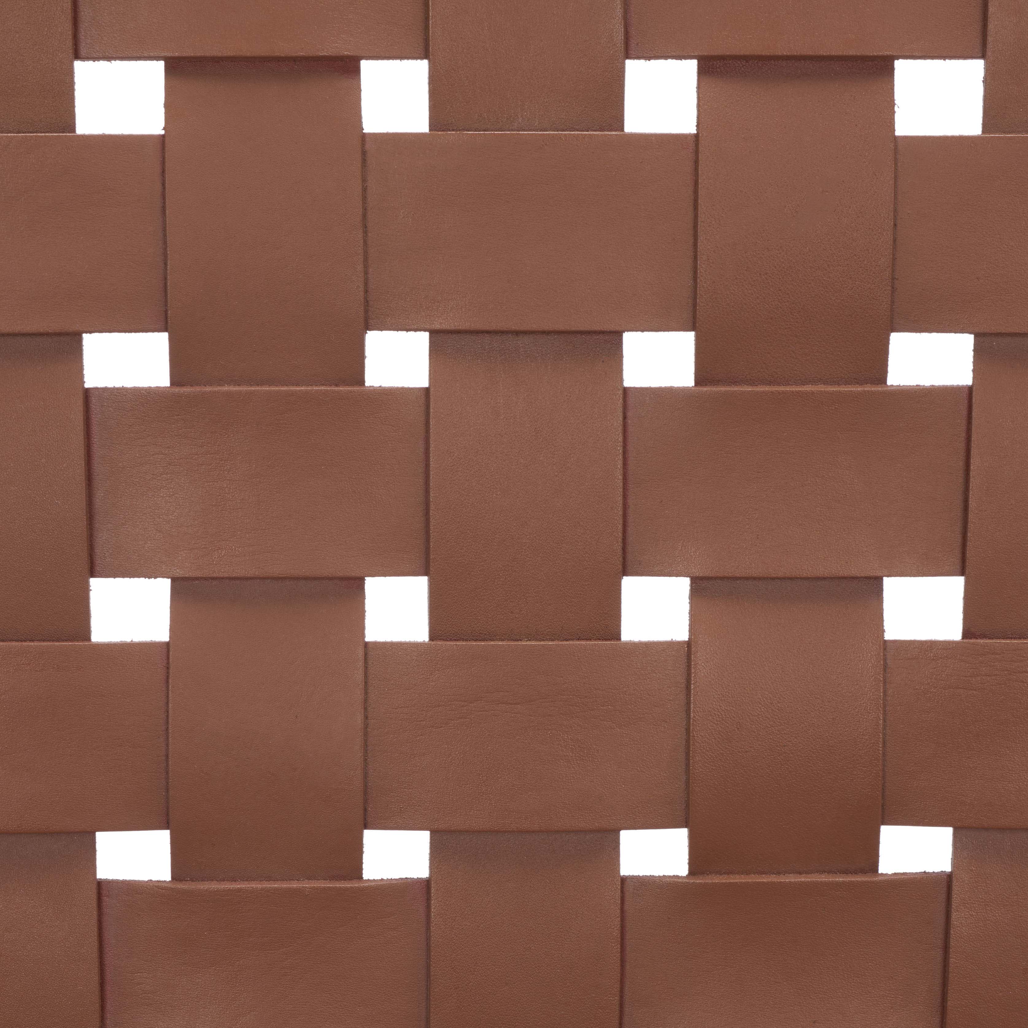 Safavieh Bellona Leather Woven Accent Chair , ACH1004 - Cognac / Natural