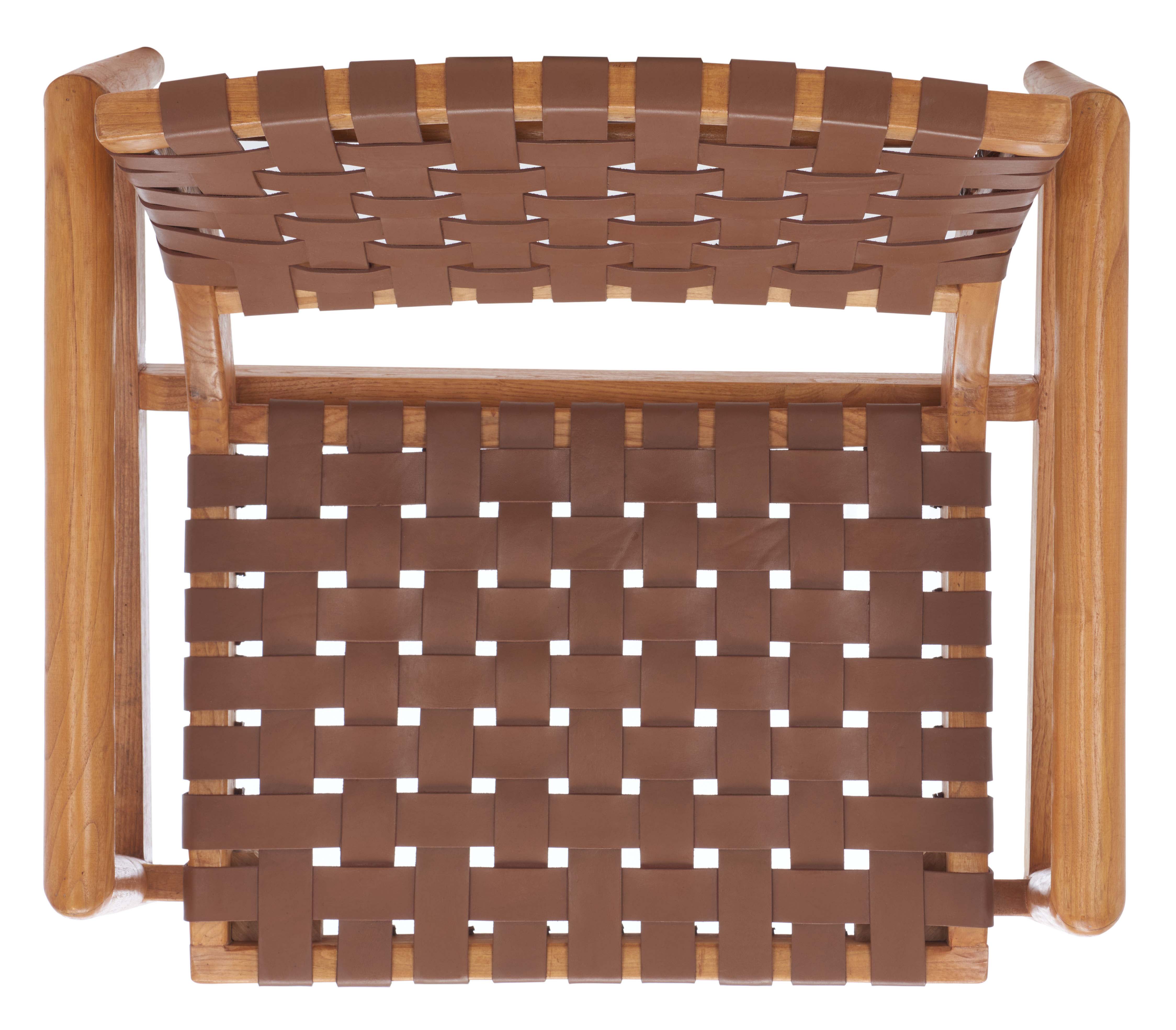 Safavieh Bellona Leather Woven Accent Chair , ACH1004 - Cognac / Natural