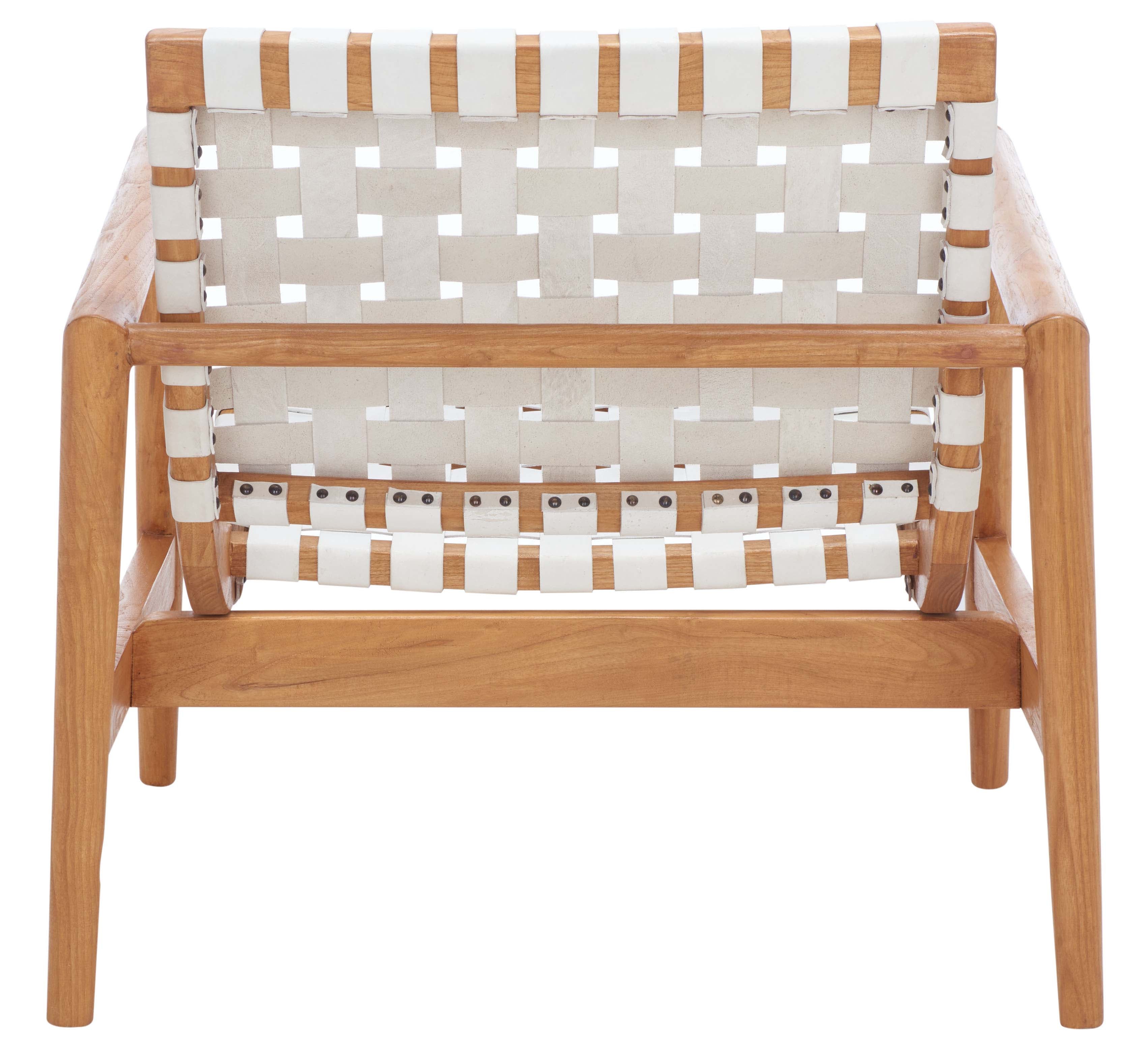 Safavieh Bellona Leather Woven Accent Chair , ACH1004 - White