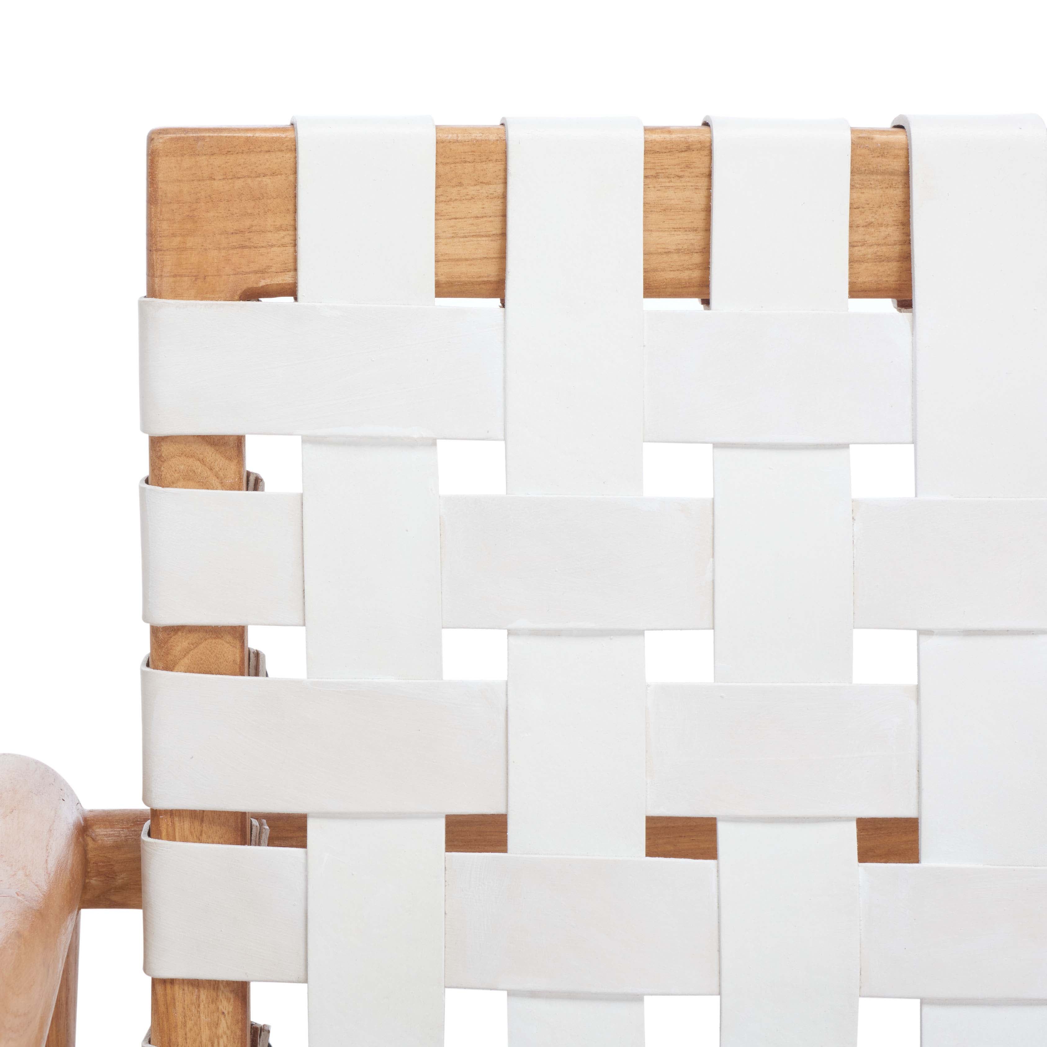 Safavieh Bellona Leather Woven Accent Chair , ACH1004 - White