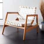 Safavieh Bellona Leather Woven Accent Chair , ACH1004 - White