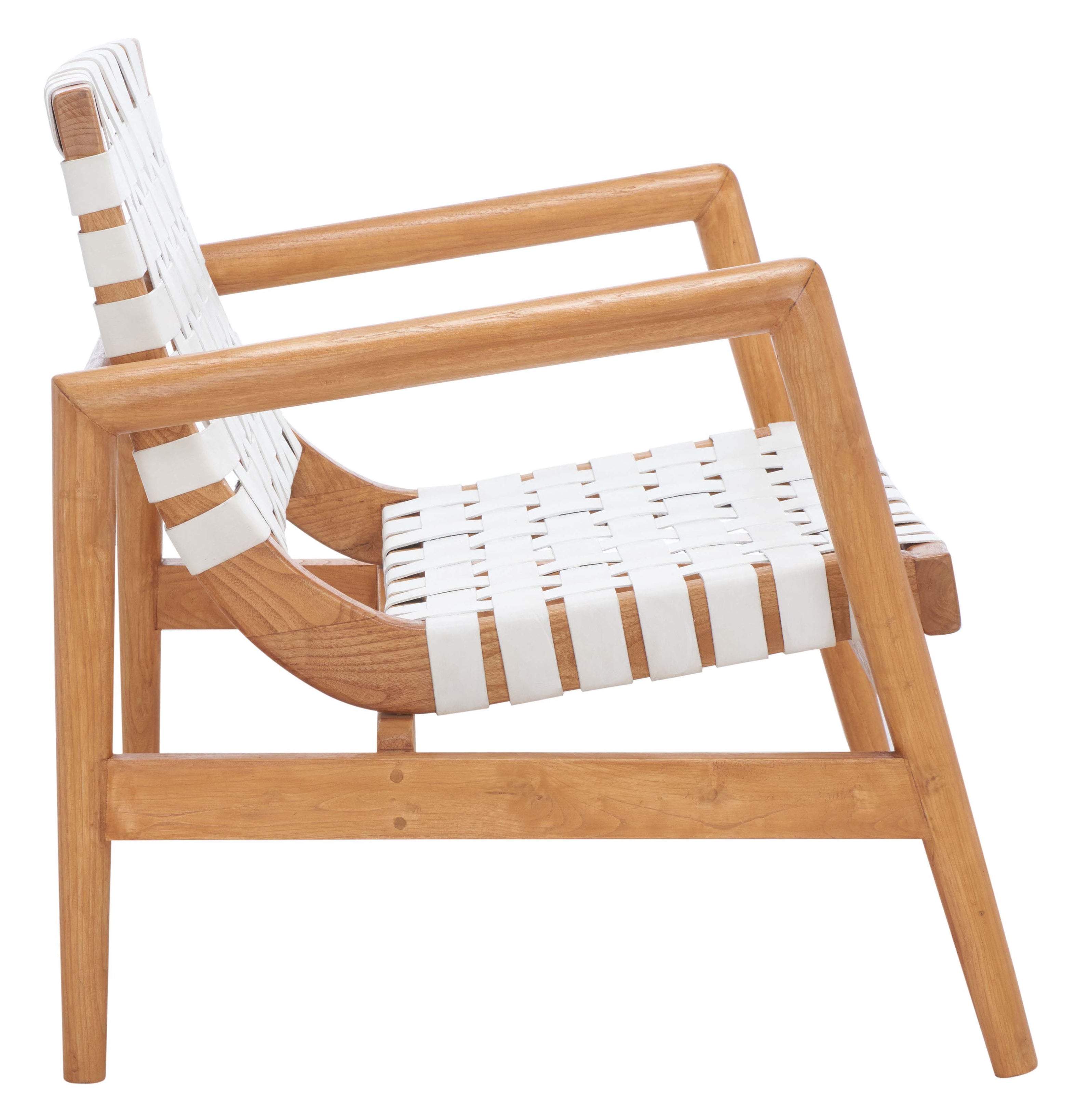 Safavieh Bellona Leather Woven Accent Chair , ACH1004 - White